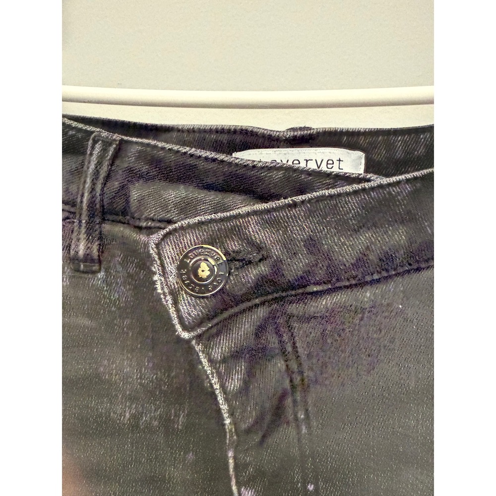 Lovervet by Vervet Womens 16W Black Asymmetrical Crossover Distressed Jeans - Picture 2 of 5